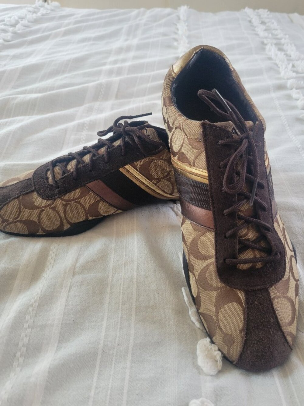 Classic Coach Jayme sneakers in the iconic khaki/brown signature canvas Sz 11 - Picture 2 of 9